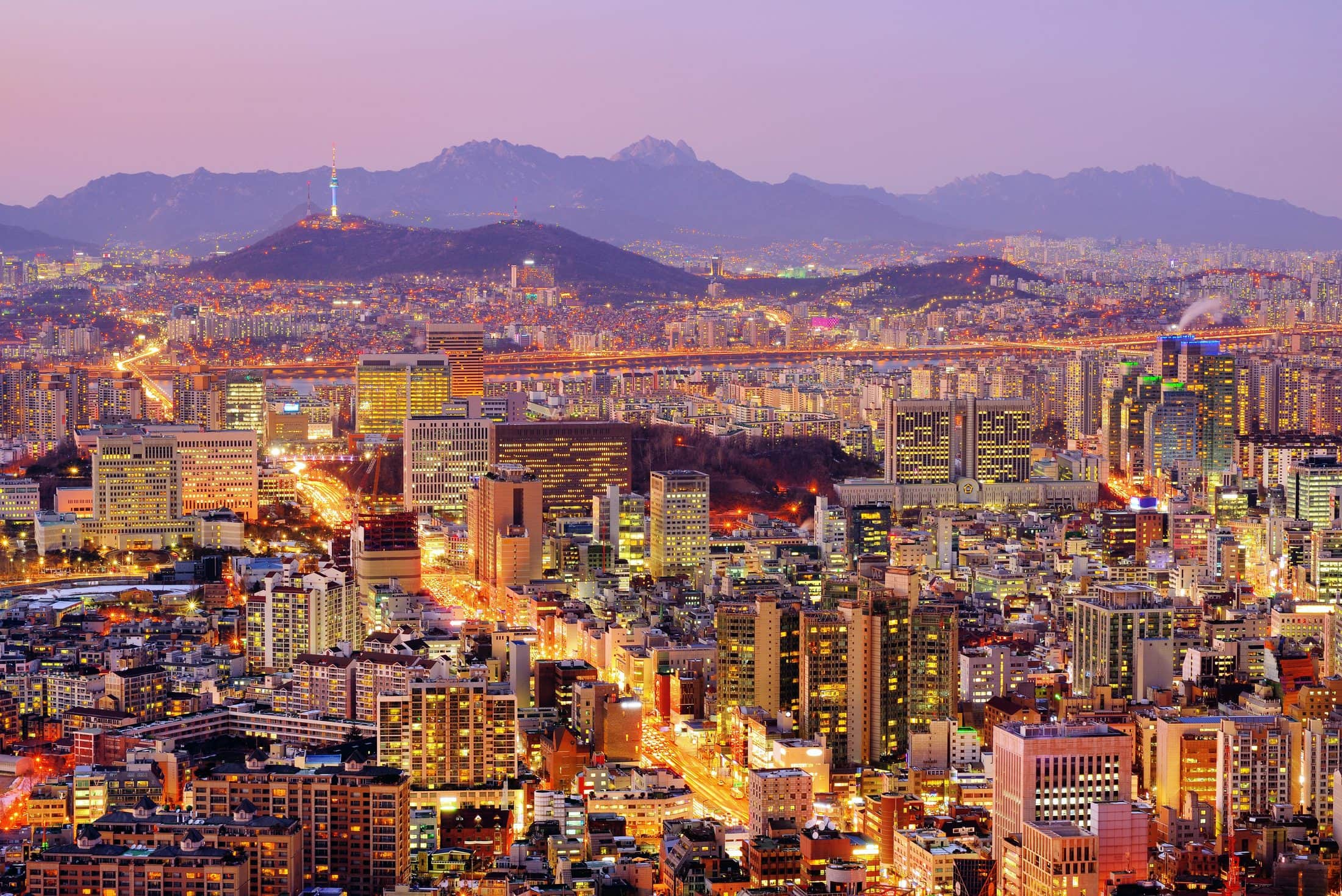 Skyline of downtown Seoul, South Korea